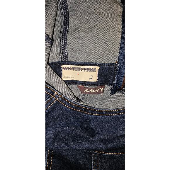 New We The Free x Crvy Sydney Denim Style Retro Flared Jumpsuit $168 SIZE 2 Blue - Picture 6 of 6